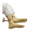 Yellow plush cartoon socks, warm and cute pure cotton mid-calf socks for autumn and winter Item Picture